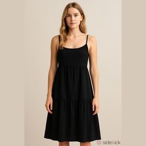New GAP Black Tiered Midi Dress - XL Tall